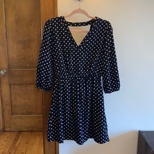 Pink Owl Navy Polka Dot Dress